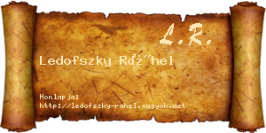 Ledofszky Ráhel névjegykártya